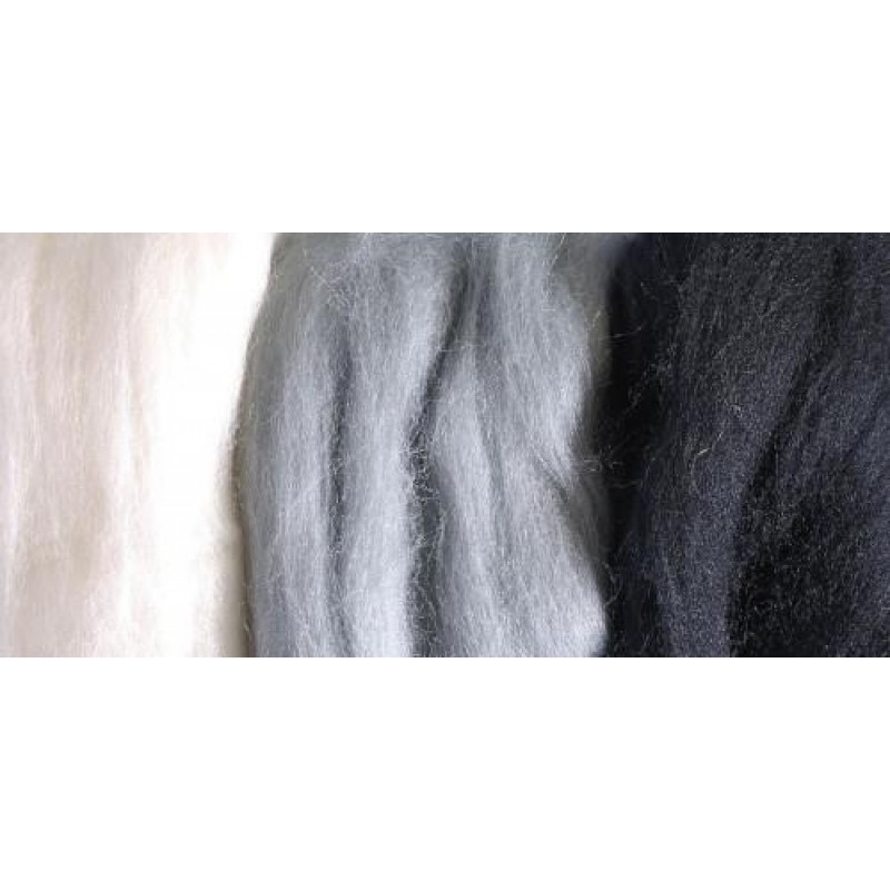 Μαλλάκι για Felt Merino superfine 19,5 mic 50g Black-White-mix